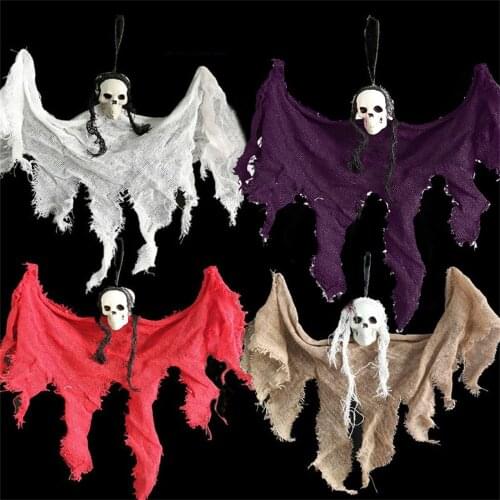 Halloween Hanging Skull Head Ghost Haunted House Escape Horror Props Ornament Halloween Party Decorations for Home Terror Scary