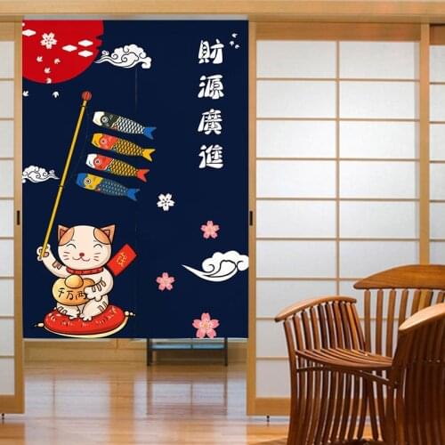 Japanese Cartoon Door Curtain Printed Short Curtain Bathroom Door Drapes Partition Hanging Curtains Bedroom Kitchen Decor