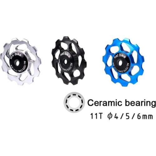 Road bicycle rear transmission pulley bicycle pulley ceramic bearing supports 7 / 8 / 9 / 10 speed 4 / 5 / 6mm spindle roller