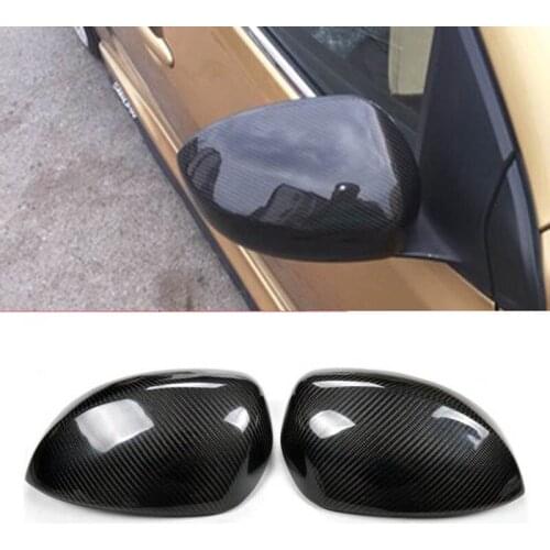 New Carbon Fiber Car Side Door View Mirrors Replacment Cover For Nissan Tiida 2011-2014