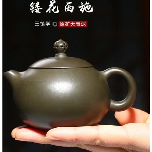 The engineering learn undressed ore azure mud king town yixing ornamental engraving xi shi teapot a drop shipping