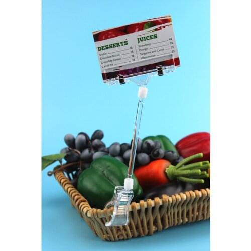 50 pcs big size Plastic card holder POP Holder Promotion Price Tag Sign Label Clip Snap Universal rotating clip clamp pipe clamp