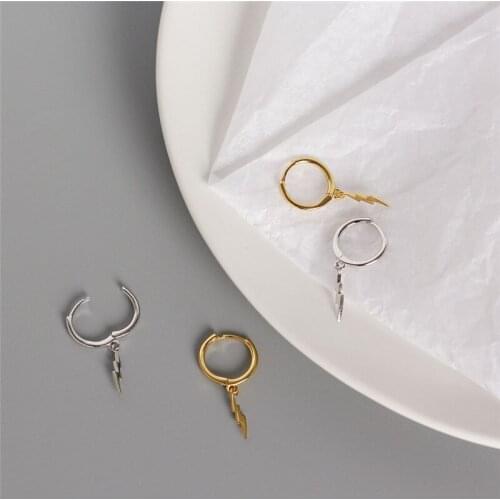 Womens Earrings S925 Silver color Lightning Stud Earrings Fashion Style Girlfriend Glamour Earrings Fashion Elements Jewelry