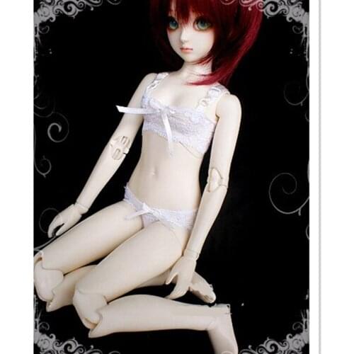 1/3 1/4 1BJD Doll Clothes Sexy Lace Underwear Clothing for Dolls,White Sexy Bra + Panties Clothes for Dolls Accesssories