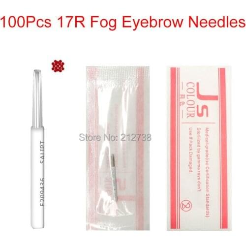 100Pcs Semi-Permanent 17 Round Tattoo Needle Makeup Eyebrow Tattoos Microblading Eyebrow Needles 17R Blade High Quality