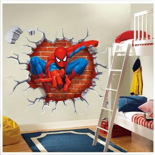 3D Anime Spider PVC Wall Stickers Door Sticker Kids Bedroom Living Room Decor Home Decoration Accessories