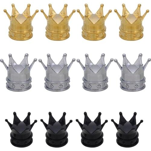 Universal 4pcs Crown Style Car Tire Air Valve Stem Caps Dust Covers Professional Auto Car Accessories