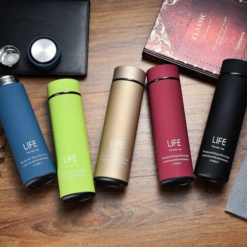 500ML Home Thermos Cup Tea Vacuum Flask With Filter Stainless Steel 304 Thermal Cup Coffee Mug Water Bottle Office Business