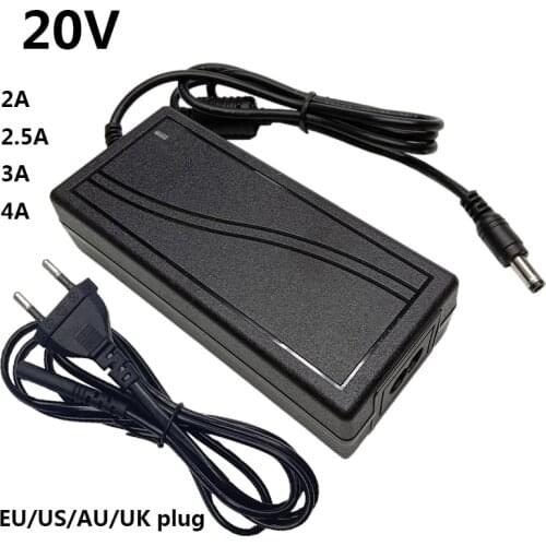 20V 2.5A AC Power Adapter Supply DC Adaptor 20 Volt 5.5*2.1mm 5.5*2.5mm EU US AU UK Plug Conveter Adaptador