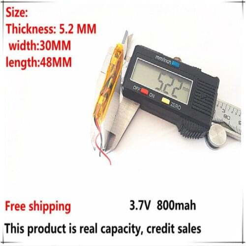 Battery 523048 3.7V 800mah 503048 lithium-ion polymer battery quality goods quality of CE FCC ROHS certification authority