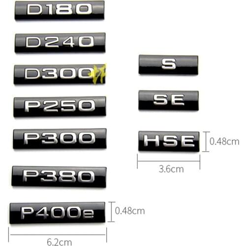 Car Styling Trunk Logo RDYNAMIC Fender Sticker P300S P380SE P380HSE P300 P380 S SE HSE Bar Letters Emblem for Range Rover VELAR