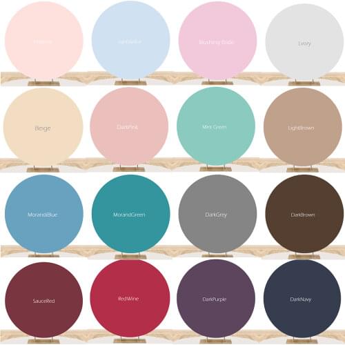 White Solid Color Round Backdrop Portrait Adult Birthday Banner Circle Background Wedding Party Moranudi Colour Photostudio