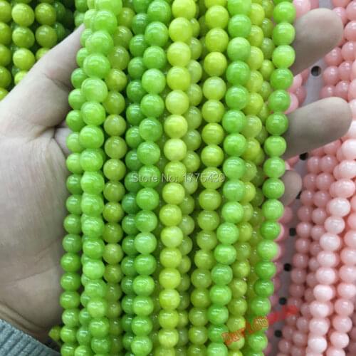 Free Shipping 6 8 10 12mm Beads Natural Stone Beads Mountain Green Jadee beads Dyed multi-color for jewelry making