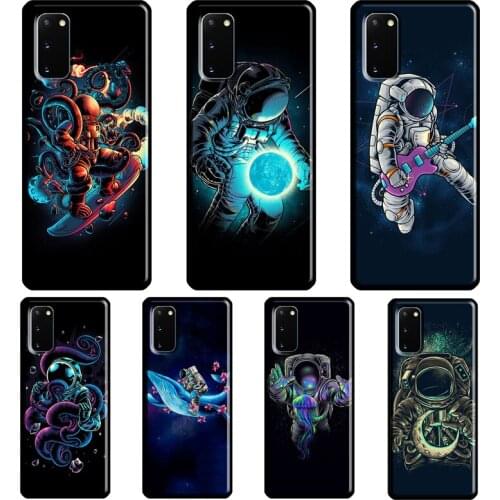 Space Astronaut Case For Samsung Galaxy S21 Ultra S8 S9 S10 Plus Note 9 10 Note 20 Ultra S20 FE Back Cover