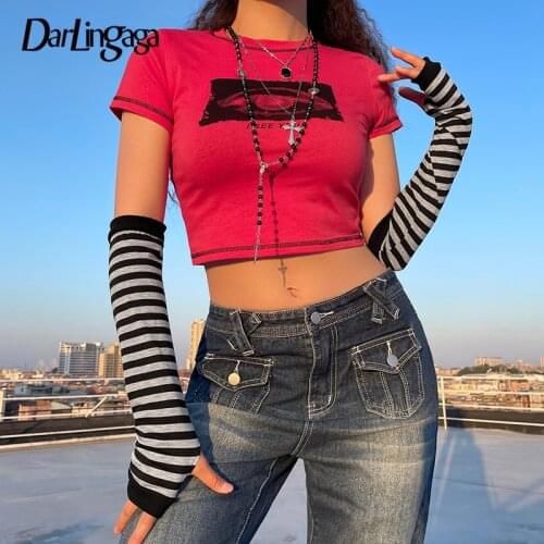 Женские полосатые футболки Darlingaga China At AliExpress