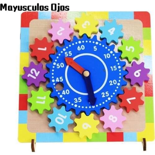 Childrens Educational Toys Gear Game Clock Puzzle Early Education Color Digital Cognitive Stereo Shape Pairing Blocks
