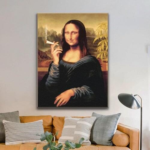 DIY Painting By Numbers For Adult Mona Lisa Smoking Abstract Picture Art Supplies Home Decor Frameless 40*50CM