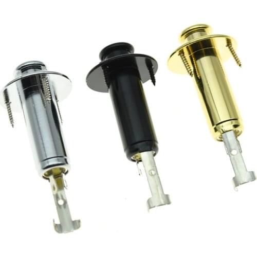 Dopro Copper Acoustic Electric Guitar Bass Mono Endpin Output Jack Strap Button Cylinder Jack Socket Chrome/Black/Gold