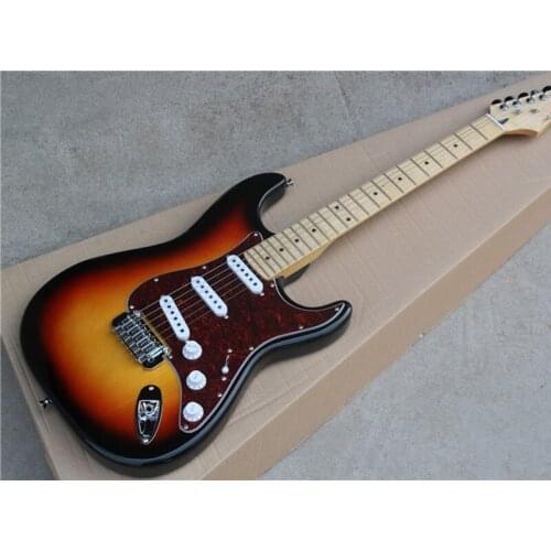 Tobacco Sunburst Body Electric Guitar with Red Tortoise Shell Pickguard and Offer Customized