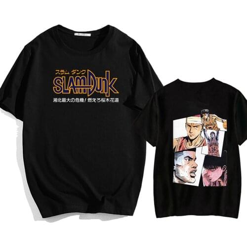2021 Japanese Fashion Anime Slam Dunk T-shirt Streetwear Sport for Men Women Summer Top Hip Hop Short Sleeve Fashion Short Top