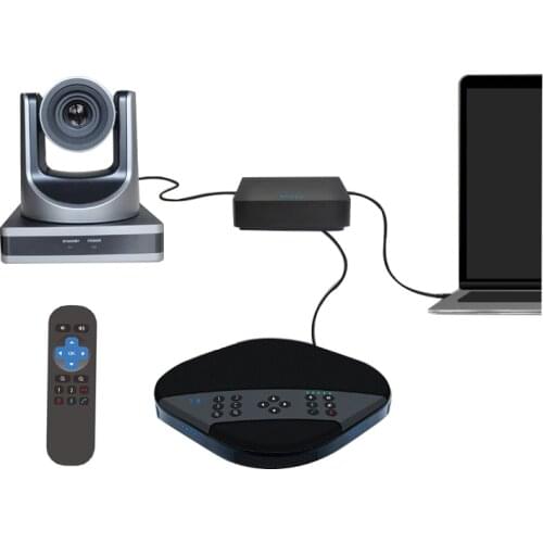Group video conferencing system with 12x ptz camera, hub and speakerphone