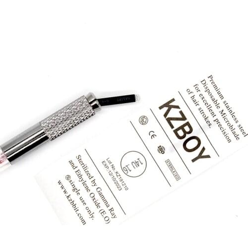 50PCS Sterile Microblading Needle 0.16mm U-shape with 14/16/20 Pins for Eyebrow Lip Eyeliner Tattoo Microblades