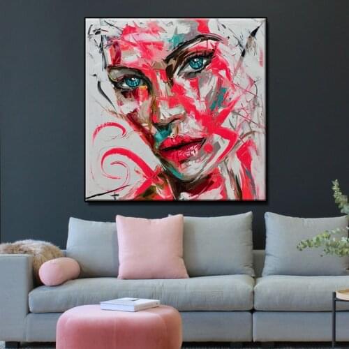 Canvas painting abstract color Doodle woman Posters Creativity Room Decoration Parlor Study Wall Art paintings