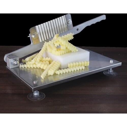 Commercial Stainless Steel Potato Chip Slicer French Fries Potato Cutter Potato Wavy Slicing Kitchen Vegetable Fruit Knives Tool