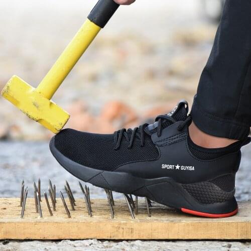 Multifunctional safety shoes mens ultralight soles lightweight,breathable, smash-resistant and stab-resistant work shoes