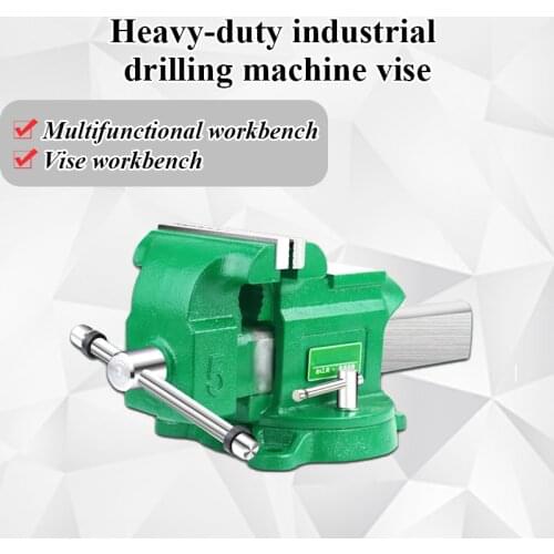 Multifunctional 5 inch heavy duty industrial drilling machine vise flat-nose pliers table vise fitter table