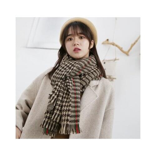 New British Style Thousand Bird Lattice Autumn and Winter Scarf Womens Wholesale Versatile Warm Imitation Cashmere Scarf Shawl