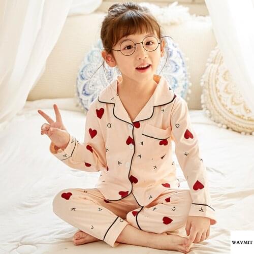 New Arrivals 2021 Spring Autumn Children Pajamas Set Baby Cute Cotton Sleepwear Suit Girls Nightwear Pants Boys Set Kids Gift