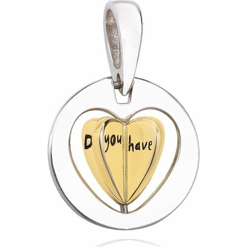 Ajax 925 Sterling Silver Charms Heart Pendants For Necklace Bracelet Bangle Women Jewelry