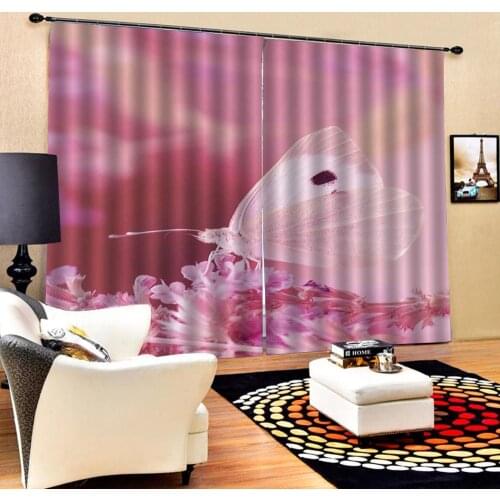 Grils curtains pink Beautiful Photo Fashion Customized 3D Curtains wedding curtains