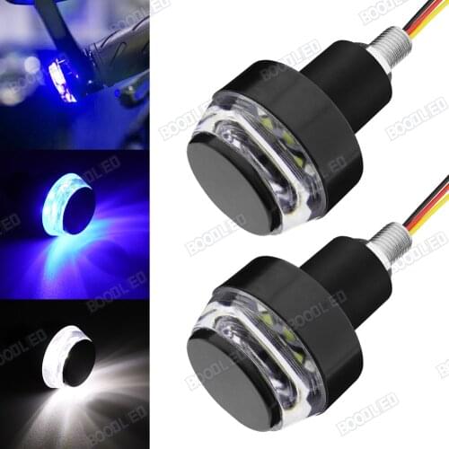 2pcs Motorcycle Turn Signal Lights LED Handle bar End Blinker for 22mm Double Colors LED Side Marker Lamp
