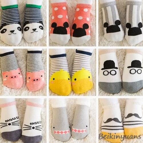 Spring and summer and summer new cotton cartoon non-slip children baby socks boat socks non-slip glue floor children socks