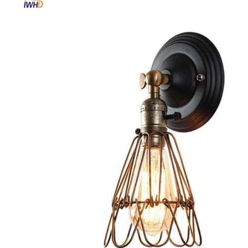 Vintage Loft Wall Lamps Iron Industrial Wall Lights Bedroom Bedside Light Wandlamp Fixtures For Home Decoration Restaurant Bar