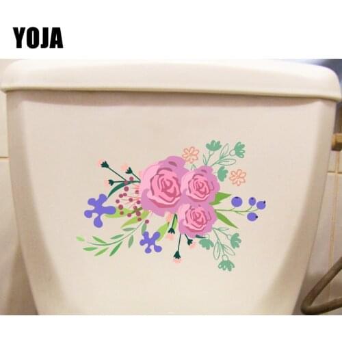 YOJA 22.9*15.8CM Hand Painted Flower Kids Room Wall Sticker Decal Home Bathroom Toilet Decor T1-0570