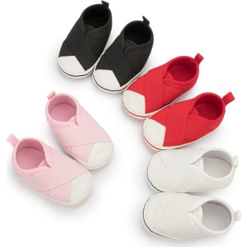 2021 Baby Shoes For Baby Boy Girl Canvas Shoes Casual Rubber Sole Hook Loop First Walkers Infant Newborn Toddler Crib Shoes