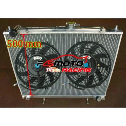5 ROW Aluminum Radiator + Fan For Mitsubi-shi Pajero Montero/Shogun/Sfx/Super NM NP NS NT 3.0 3.5 3.8L V6 Petrol GDi 2000-On AT