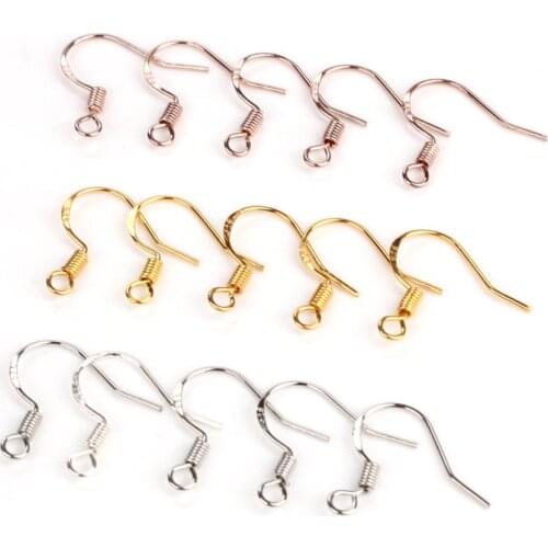 50pcs Earrings Carven 925 Silver color Copper Ear Wires Earrings Hook for DIY Jewelry Earrings Making Supplies Accessory