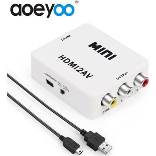 AOEYOO HDMI to AV Scaler Adapter 1080p video Converter HDMI to RCA AV/CVBS L/R Soution NTSC PAL For PS4 XBOX TV Monitor