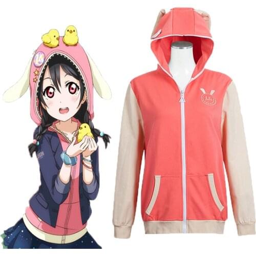 Anime Love Live! Hoodies Animal Cosplay Costume Yazawa Niko Cosplay Costumes Sweatshirt Casual Coat Halloween Carnival Women