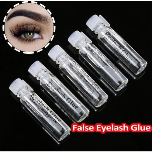 2PCS 2ml False Eyelash Quick-Drying Glue Waterproof Longlasting Transparent Glass Package Travel Size Eyelash Extension Tools
