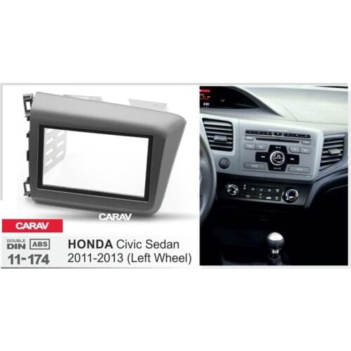 CARAV 11-174 Top Quality Radio Fascia for HONDA Civic Sedan 2011-2013 (Left Wheel) Stereo Fascia Dash CD Trim Installation Kit