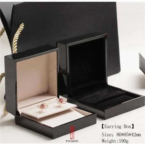 Black Paint Portative Upmarket Brand jewelry Box Dedicated Earring Box Dangle Clip Stud and Hoop Earring Boxes Wedding Favors