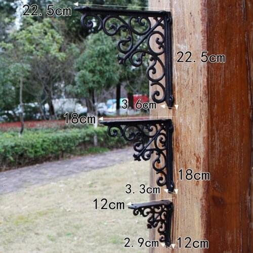 2pcs/lot Cast Iron Brackets Retro Wall Bracket Shelf Support Industry Style Home Storage Holder Free Shipping