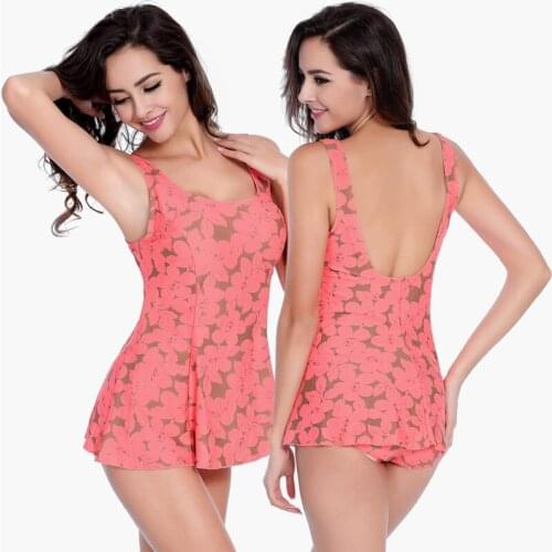 Floral Super Excellent Quality Traditional Female Sexy Design Large Women Plus size Modest Swimwear with skirt