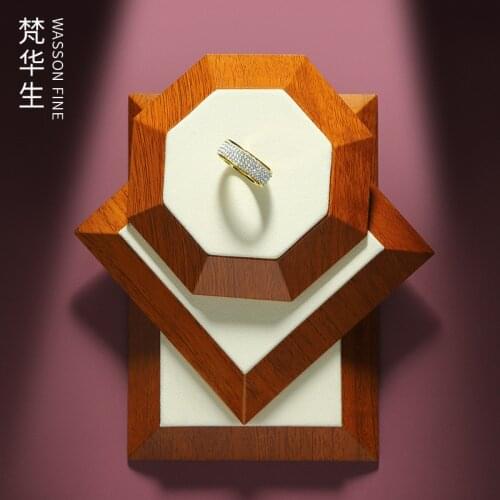 Wooden Microfiber Jewelry Display Stand Bracelet Ring Necklace Storage Tray Jewelry Display Props Customization