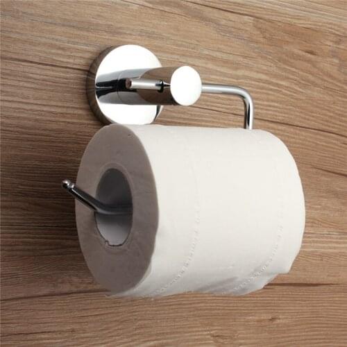 Chrome Polished Stainless Steel Bathroom Toilet Roll WC Paper Holder Mount Hook Wall Mounted Tissue Towel Shelf Rack